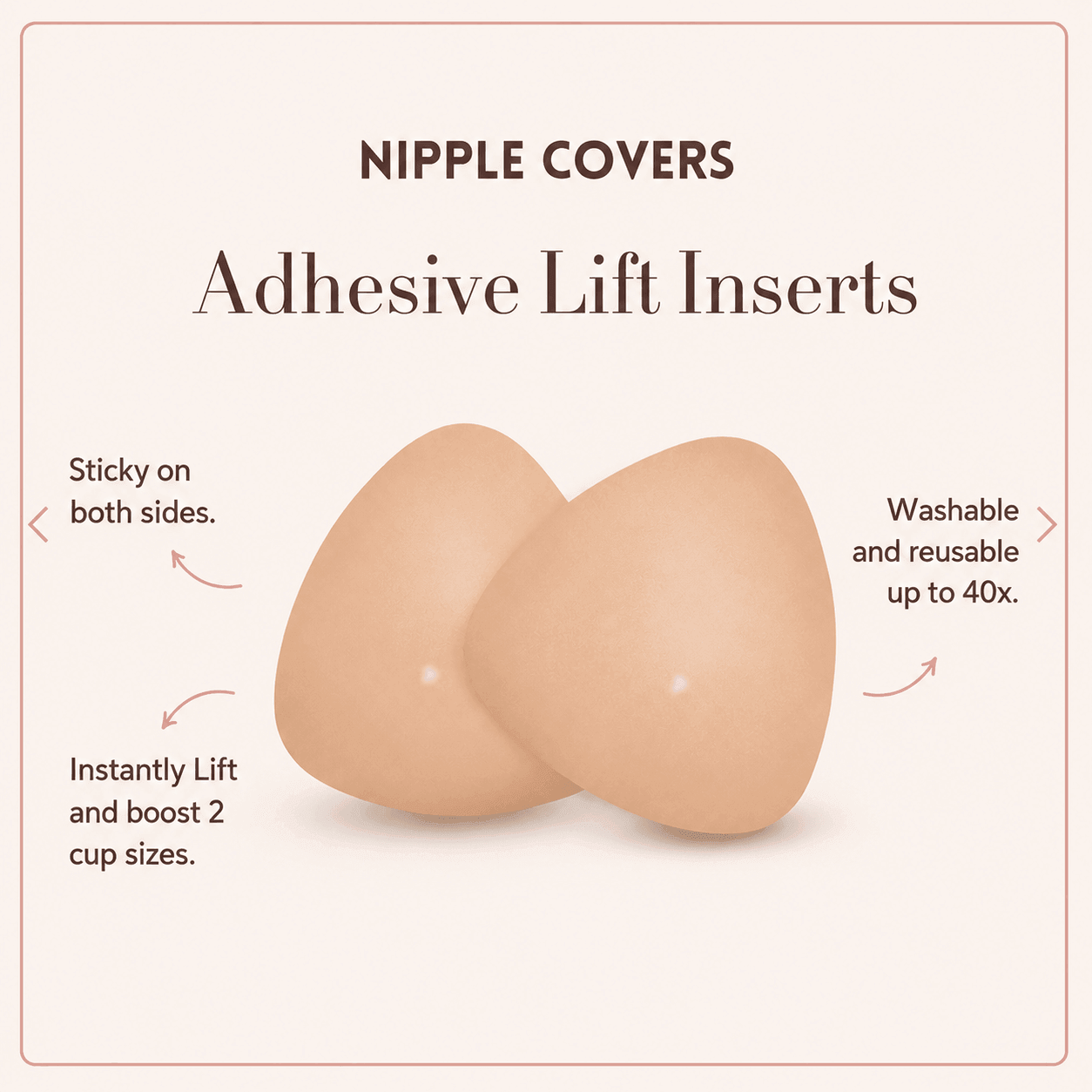 NIPPLE COVERS adhesive lift inserts product information card