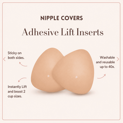NIPPLE COVERS adhesive lift inserts product information card